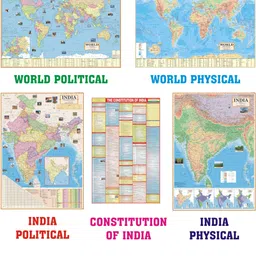 npn (PACK OF 5)INDIA & WORLD MAPS ENGLISH ( POLITICAL & PHYSICAL ) , CONSTITUTION OF INDIA CHART :: MAPS SIZE 70 X 100 CMS ( 28 X 40 INCHES ) , CHARTS SIZE 55 X 90 CMS ( 23 X 36 INCHES ) : PAPER PRINT, NON LAMINATED, PAPER FOLDED. USEFUL FOR UPSC , SSC , IES & OTHER COMPETITIVE EXAMS Paper Print-picture-28