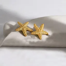 Designs & You Stainless Steel Gold-Plated Star Shaped Studs image 2