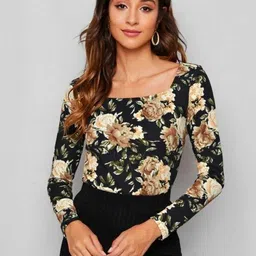 dream beauty fashion Casual Regular Sleeves Printed Women Black Top-picture-20