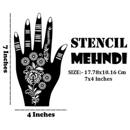 VOORKOMS Set Of 3 Mehndi Design Stencil Stickers image 5