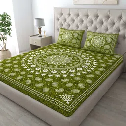 bharatlinen 144 TC Cotton King Jaipuri Prints Flat Bedsheet image 5