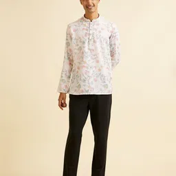 manyavar Men Printed Cotton Blend Straight Kurta image 3