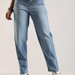 Comfort Women cotton High-Rise Light Fade Stretchable Jeans-image-60