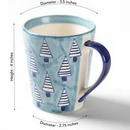 Eyaas Navy Blue & Grey Printed Ceramic Glossy Mugs Set of Cups and Mugs image 4