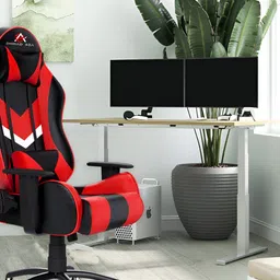 ASE GAMING Red 180 Degree Recline Adjustable Neck & Lumbar Pillow Gaming Chair-image-93