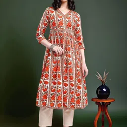 Anouk Women Floral Printed Floral Anarkali Kurta image 4