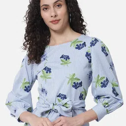 OTIRA Women Floral Printed Crepe Top-image-6