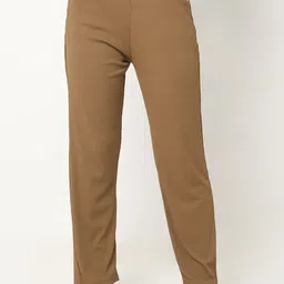 Smarty Pants Women Straight-Fit Cotton Ribbed Lounge Pants-picture-21