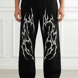 TEDWOODS Men Flame Printed Linen Regular Fit Joggers-picture-36