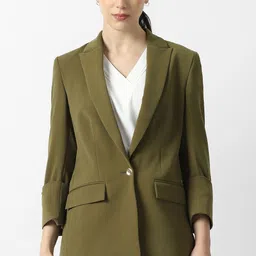 van heusen Women Solid Single Breasted Formal Blazer-picture-25