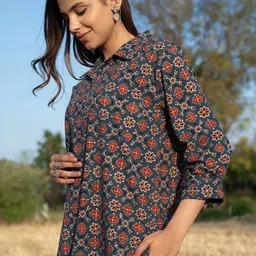 JITI Ethnic Motifs Printed Pure Cotton Shirt With Trouser image 2