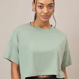 The Roadster Lifestyle Co Oversized Crop Tshirt-image-39