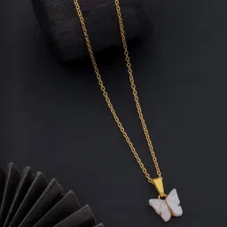 SZN Set Of 2 Gold-Plated Heart Shaped Enamelled Pendants With Chains image 4