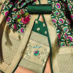 KALINI Ethnic Motifs Woven Design Unstitched Dress Material image 4