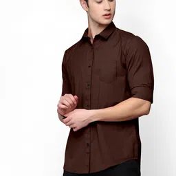 lunger Men Slim Fit Solid Slim Collar Casual Shirt-picture-16