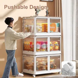 mevigo 10-Door 5-Shelf Plastic kids Collapsible Cupboard PC Collapsible Wardrobe image 5