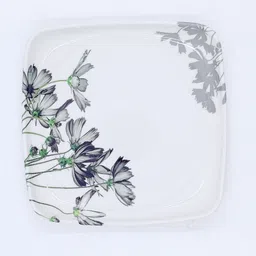 perfectdine NW_ Lunch & Plate Square Floral Print Serving Plate Size-11 Inch Dinner Plate image 5