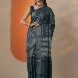Libas Woven Design Zari Silk Blend Handloom Saree-picture-41