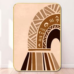 Livin'luxe Beige & Brown Tribal Arch Boho Geometric Wooden Wall Art-picture-24