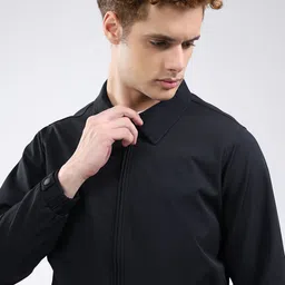 Monte Carlo Men Spread Collar Solid Bomber Jacket image 4