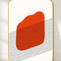 SAF White & Red Abstract Printed Wooden Wall Art-picture-11