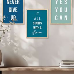 Kotart Brown & Green 3 Pieces Wooden Motivational Wall Arts-picture-26