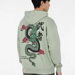 glitchez Typography Printed Drop-Shoulder Sleeves Hooded Relaxed Fit Sweatshirt-picture-13
