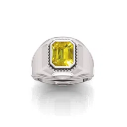 RRVGEM Yellow 8.25 Ratti 8.00 KT Pukhraj Gemstone Silver Plated Finger Ring-picture-13