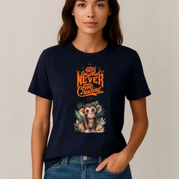 Anikmart Women Graphic Printed Round Neck Cotton T-shirt-image-18