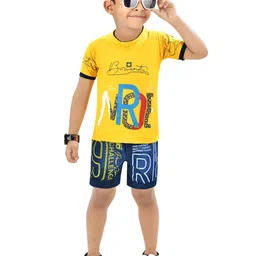 NAIVETY Boys Typography Printed Pure Cotton T-shirt with Shorts-picture-28