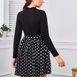 YK Polka Dot Print Fit & Flare Midi Dress image 4