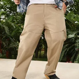 Instafab Plus Men Plus Size Comfort Relaxed Fit Easy Wash Trousers image 2