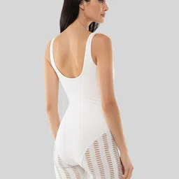 LULU & SKY Round Neck Sleeveless Basic DISTRESSED DETAIL SKINNY FIT PLAYSUIT image 4