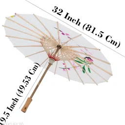 amaco White Chines Traditional Clothes Handmade Bamboo wooden Umbrella Color(white) for Party & photo shoot Umbrella image 4