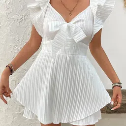 Outzidr Women Striped Fit & Flare Dress image 4