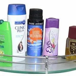 epraiser 9x9 Inch Bewelled Transparent Sturdy Multiuse CORNER Glass Shelf Rack Shelf Glass Wall Shelf image 2