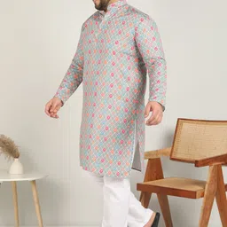 metronaut plus Men Printed Pure Cotton A-line Kurta image 3