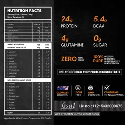 as-it-is nutrition Whey Protein Concentrate 80% Unflavored - 500gm Whey Protein image 3