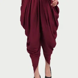 house of common Women Solid Dhoti Pant | Stylish Ethnic Bottomwear | Comfortable Rayon Fabric Solid Women Dhoti-image-2