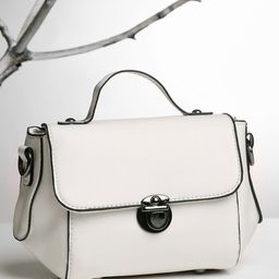 HAUTE SAUCE by Campus Sutra White Striped PU Structured Hobo Bag with Cut Work-picture-24