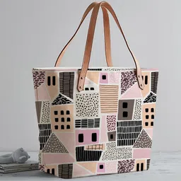 The Purple Tree Women Printed Canvas Shopper Tote Bag-picture-25
