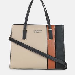 HAUTE SAUCE Multicoloured Colourblocked PU Structured Handheld Bag-picture-35