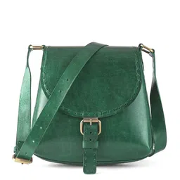Goatter Green Leather Oversized Shopper Sling Bag-picture-37