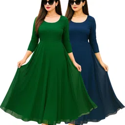 bello Georgette Stitched Flared/A-line Gown-picture-48