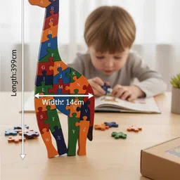 nalamtrades Wooden Alphabet Giraffe Puzzle (A-Z snd NumbersLearning) image 3