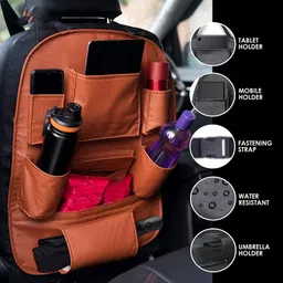 peeps store Peepsstore pack of 1 Tan,Orange colour car organizer bags for A-Star 2008 Car Multi Pocket image 3