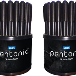 pentonic 0.7 mm Ball Pen Tumbler Set | Black Matte Finish Body, Smudge Free Writing Ball Pen-picture-0