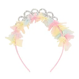 Aye Candy Girls Silver-Toned & Multi-Coloured Embellished Rainbow Tulle Headband-image-26