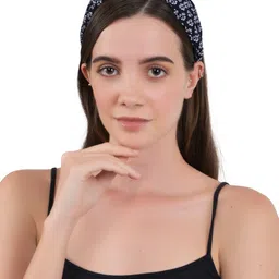 BuckleUp Women Navy Blue & White Printed Hairband-picture-34