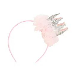 Aye Candy Girls Pink & Silver-Toned Embellished Crown Hairband-picture-31